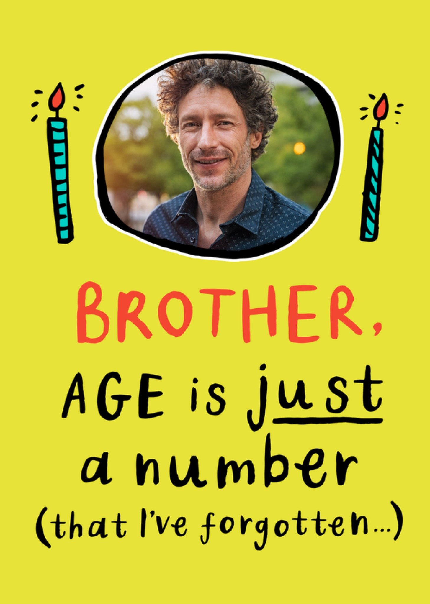 Moonpig Brother Age Is Just A Number That I've Forgotten Photo Upload Birthday Card
