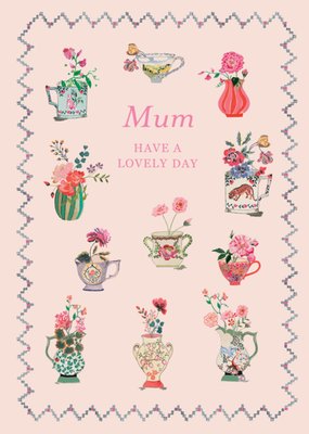 Cath Kidston Mum Have A Lovely Day Illustrated Birthday Card 