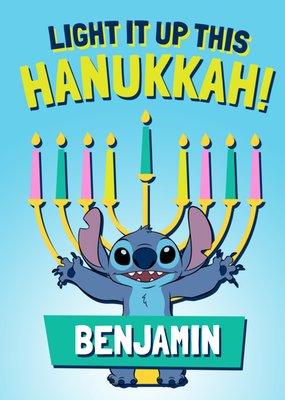 Disney Lilo And Stitch Light It Up This Hanukkah Card