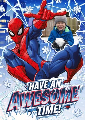 Marvel Spiderman Have An Awesome Time Photo Upload Christmas Card