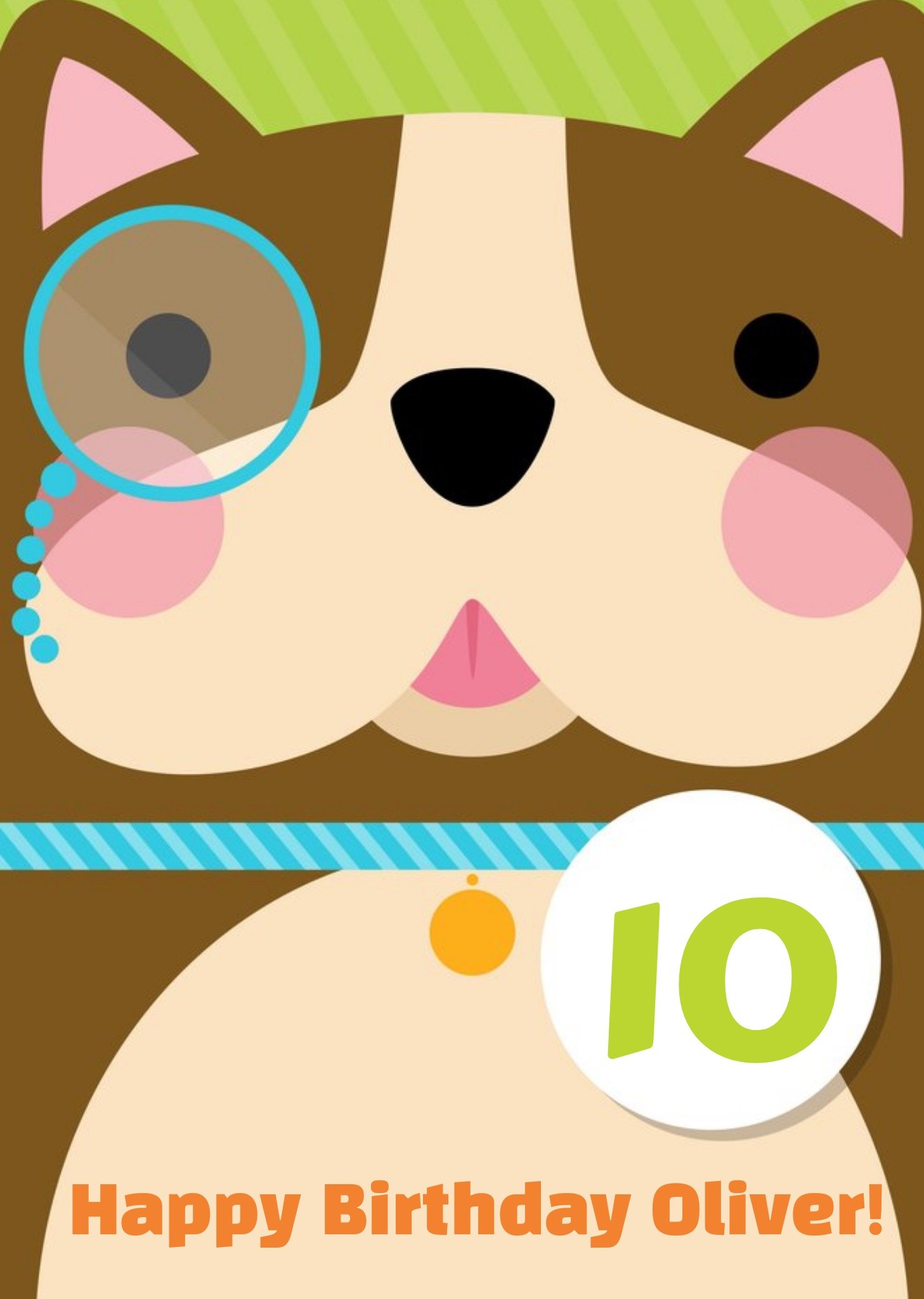 Moonpig Cartoon Dog Personalised Kids Birthday Card