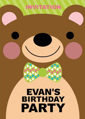 Big Teddy Bear Birthday Party Invitation