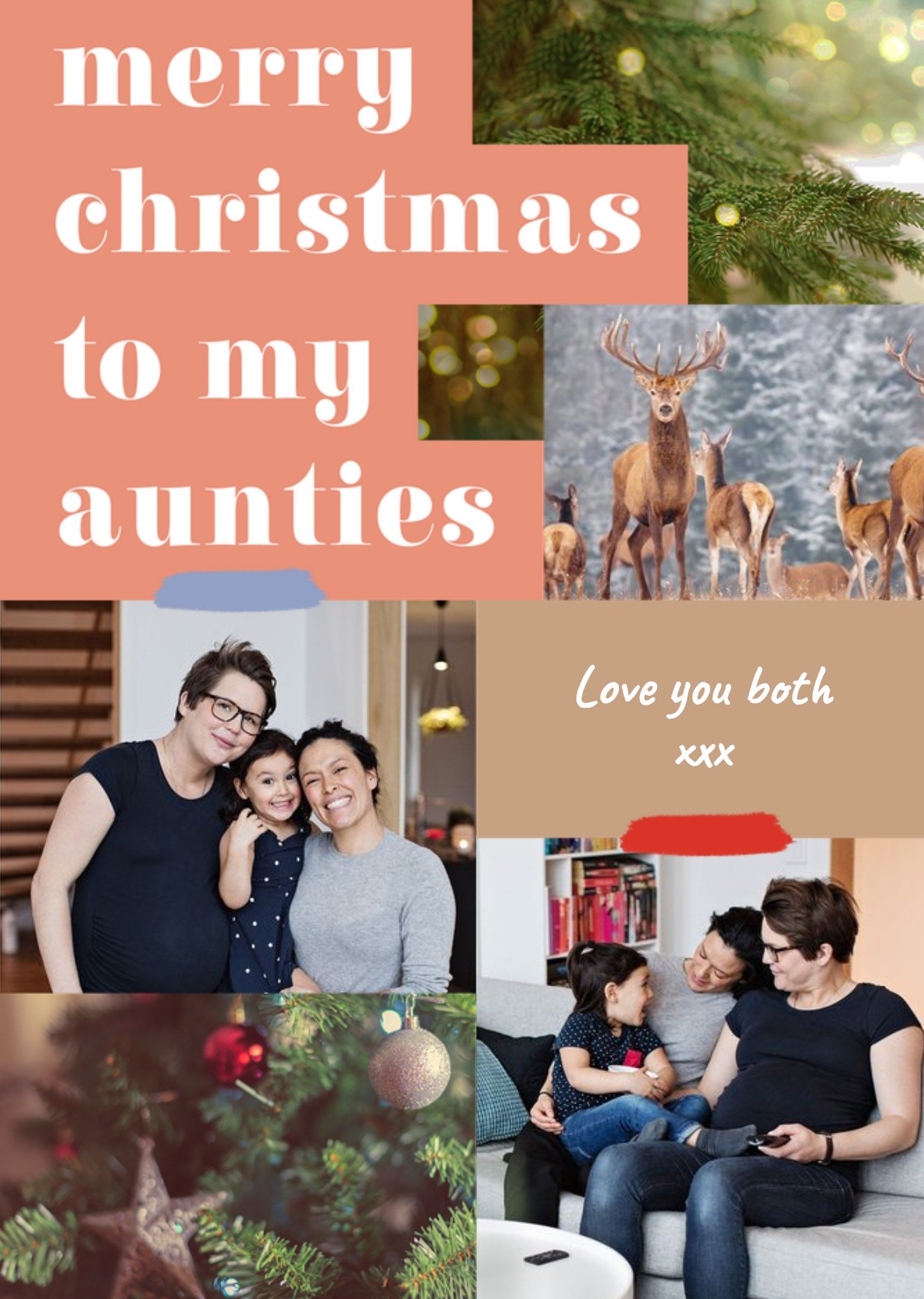 Moonpig Photographic Photo Upload Aunties Christmas Card