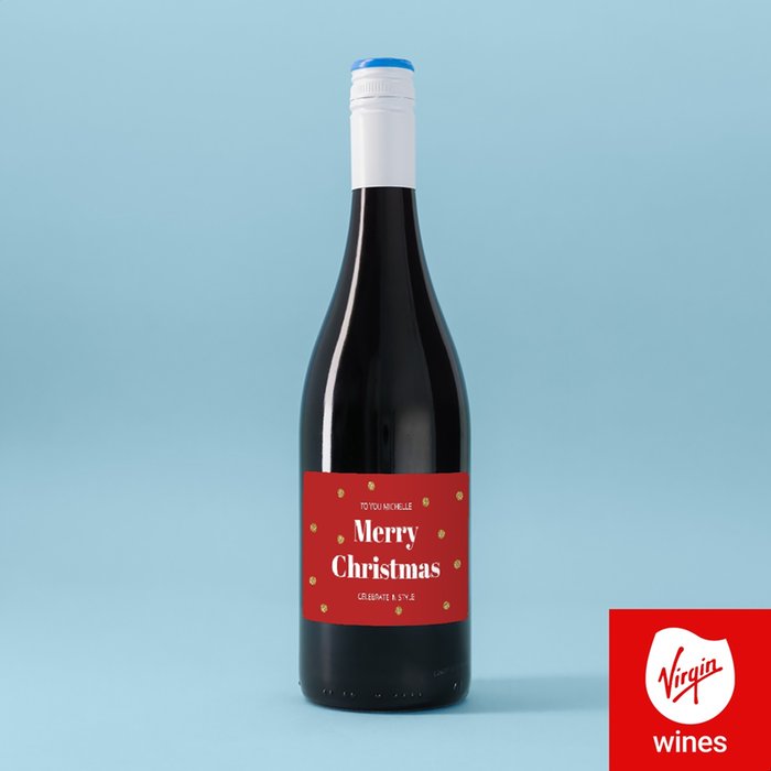 Personalised Merry Christmas Merlot 75cl