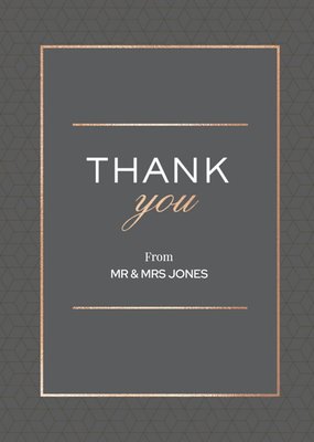 Geometric Pattern Graphic Typographic Wedding Thank You Card