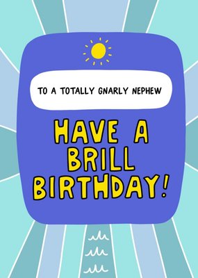 Angela Chick Colourful Nephew Birthday Blue Stripes Card