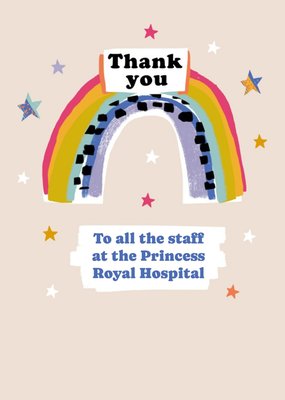 Thank You Carers NHS Staff Keyworkers Hospitals Rainbow Thank You Card