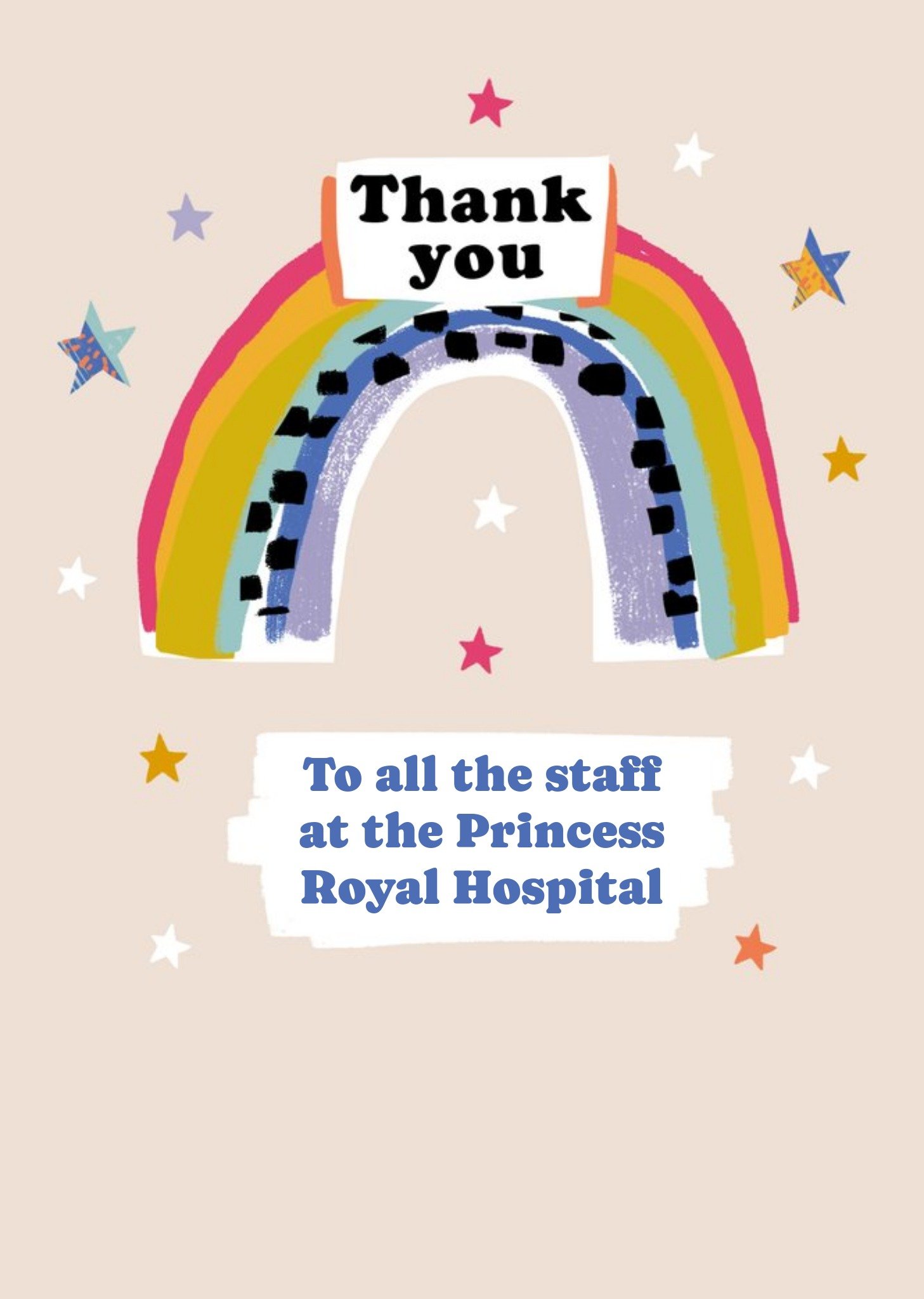 Moonpig Thank You Carers Nhs Staff Keyworkers Hospitals Rainbow Thank You Card