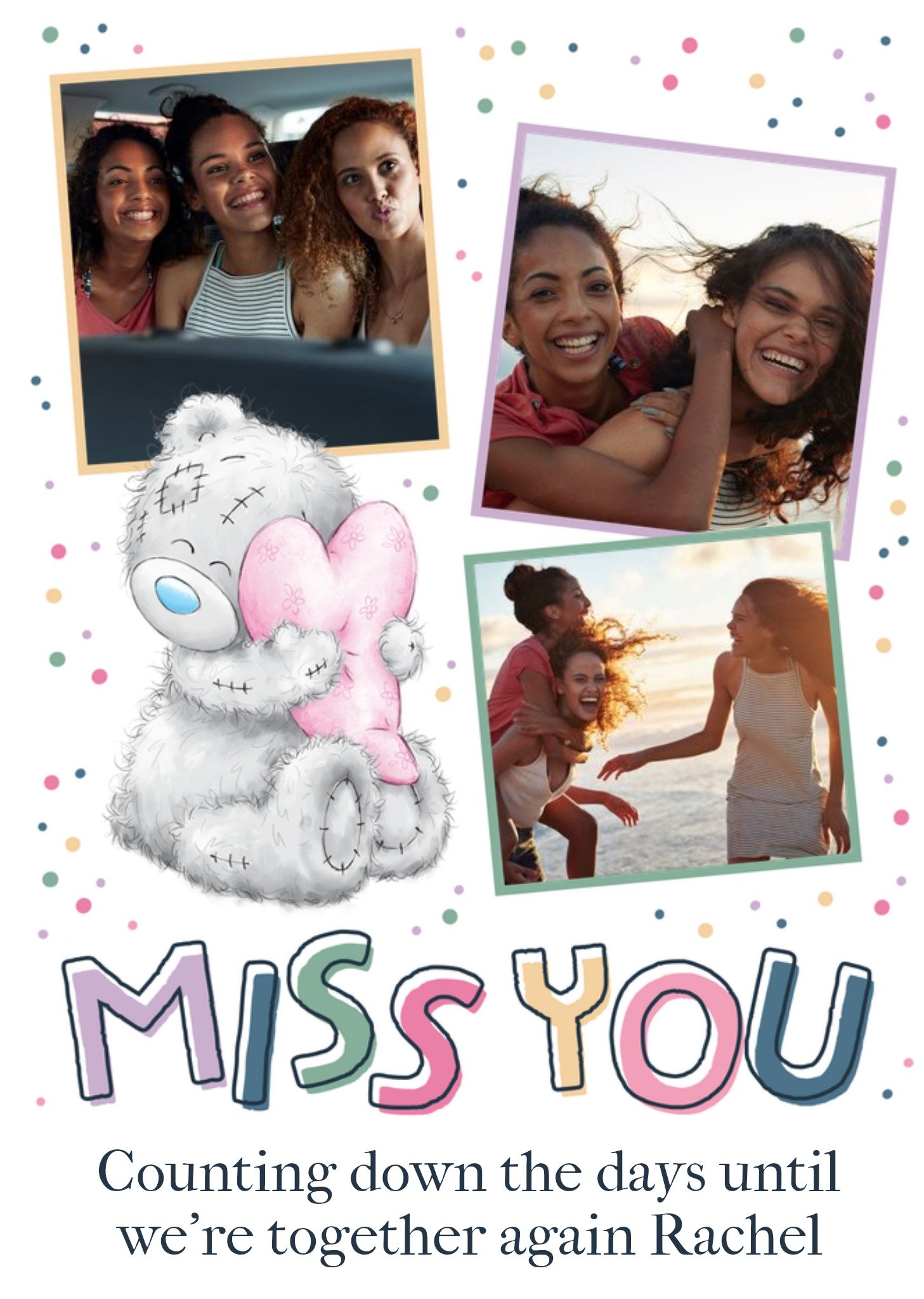 Me To You Tatty Teddy Miss You Counting The Days Photo Upload Card