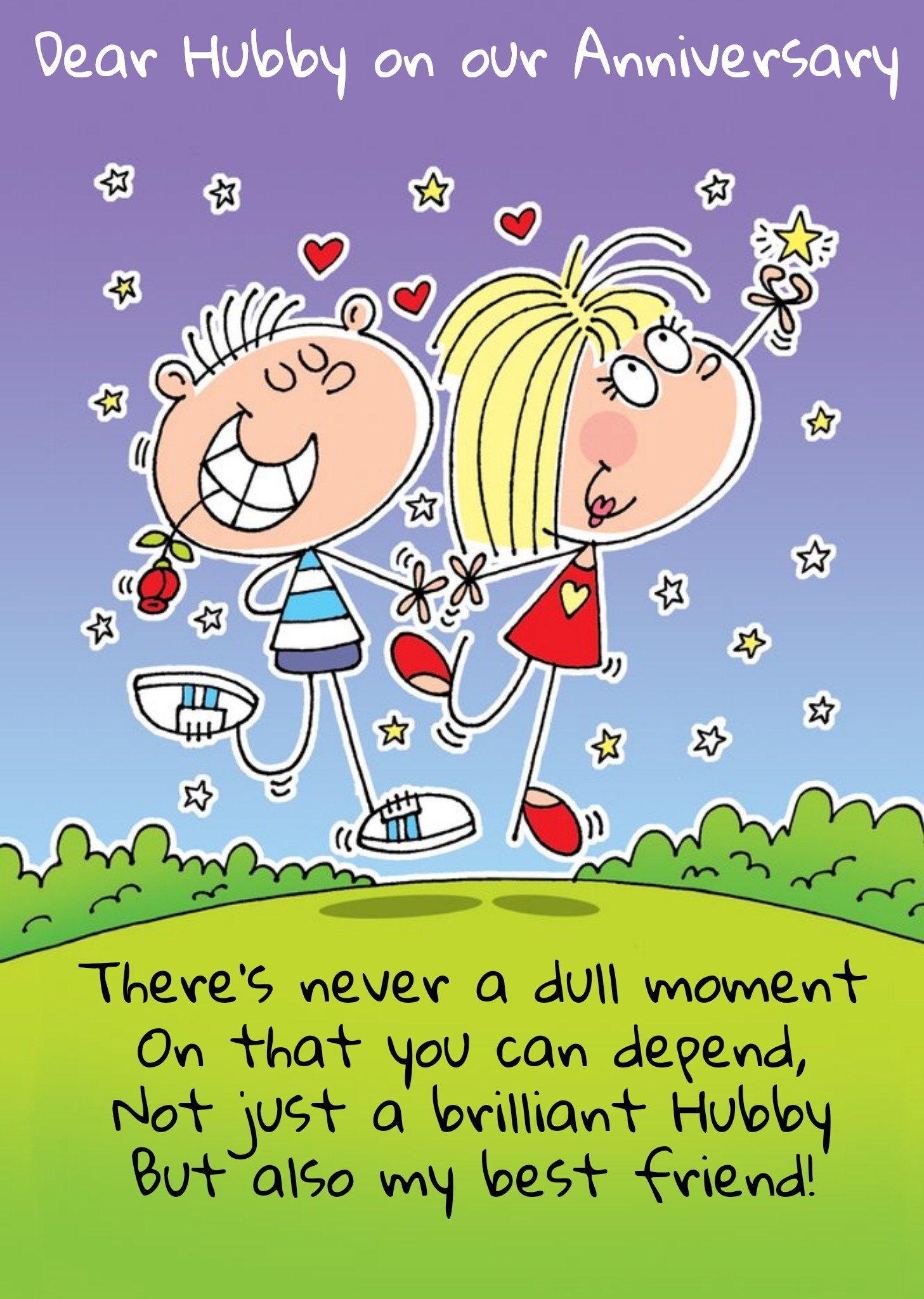 Moonpig Personalised To My Brilliant Husband On Our Anniversary Card