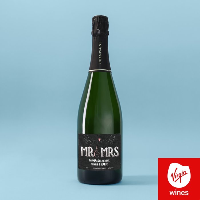 Personalised Mr & Mrs Champagne 75cl