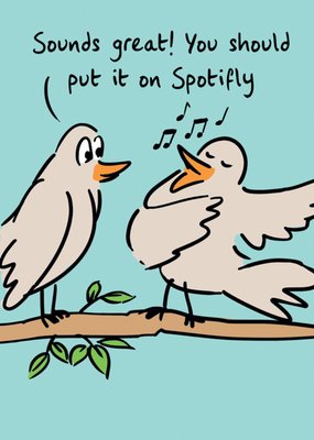 Funny Bird Call Music Streaming Pun Birthday Card
