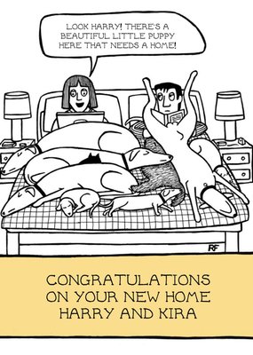 Cartoon Puppies Congrats On Your New Home Card