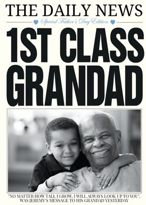 The Daily News Ist Class Grandad Personalised Photo Card