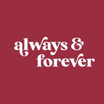 Typographic Always & Forever Valentine's Day Card