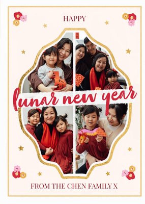 Dreamer Tradition Ornate Frame Photo Upload Lunar New Year Card