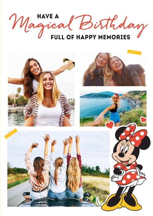 Cute Minnie Birthday Card  - Photo Upload - Full of happy Memories