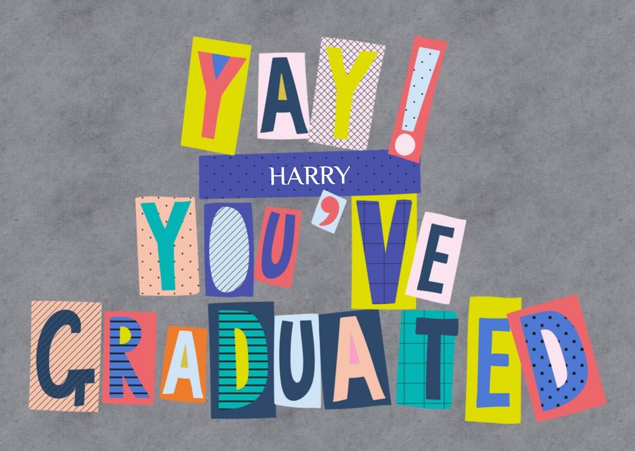 Moonpig Colourful Block Letters Yay Youve Graduated Card