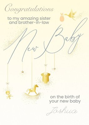 Clintons Typographic Cute New Baby Card