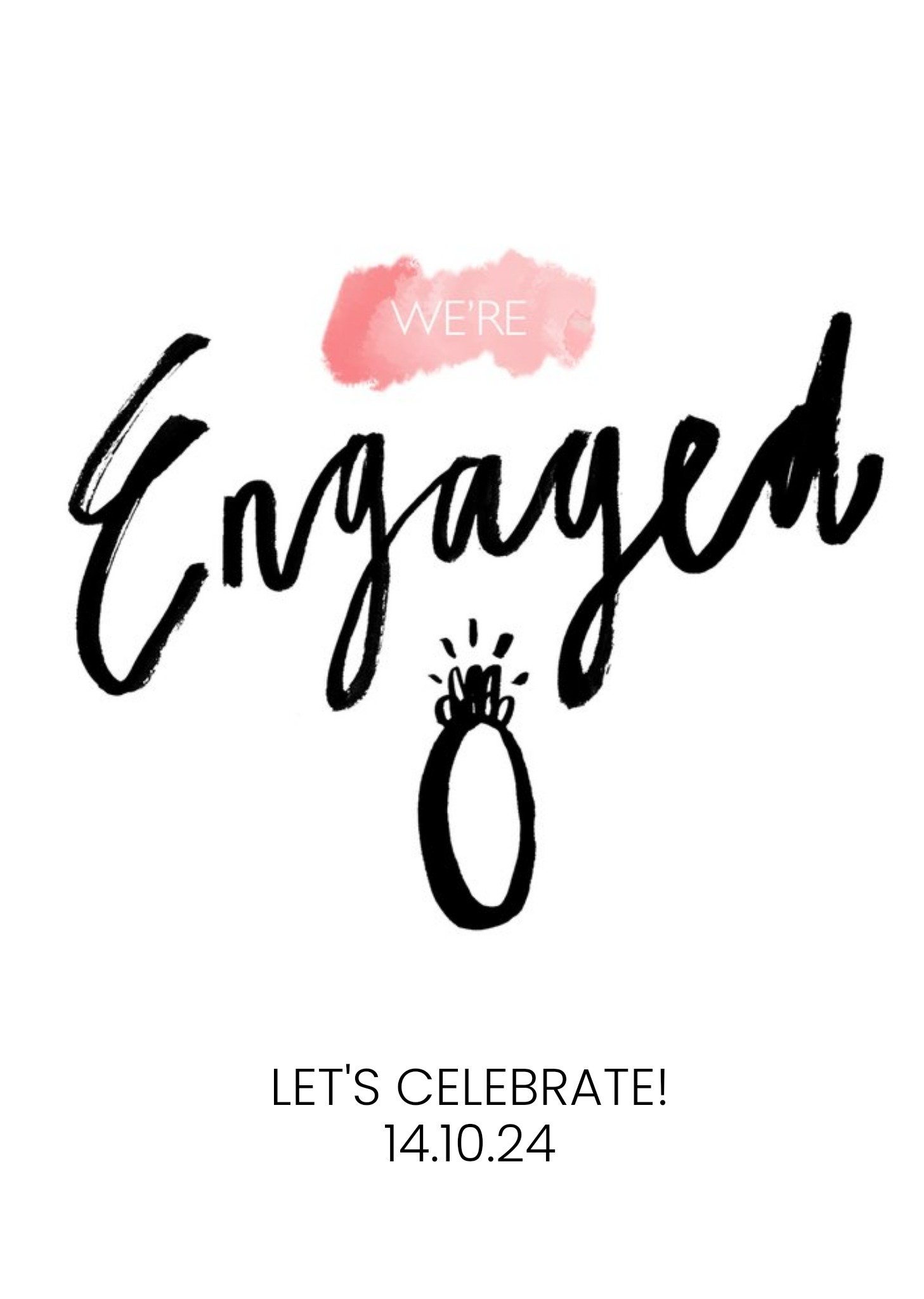 Moonpig Watercolour Were Engaged Party Invitation