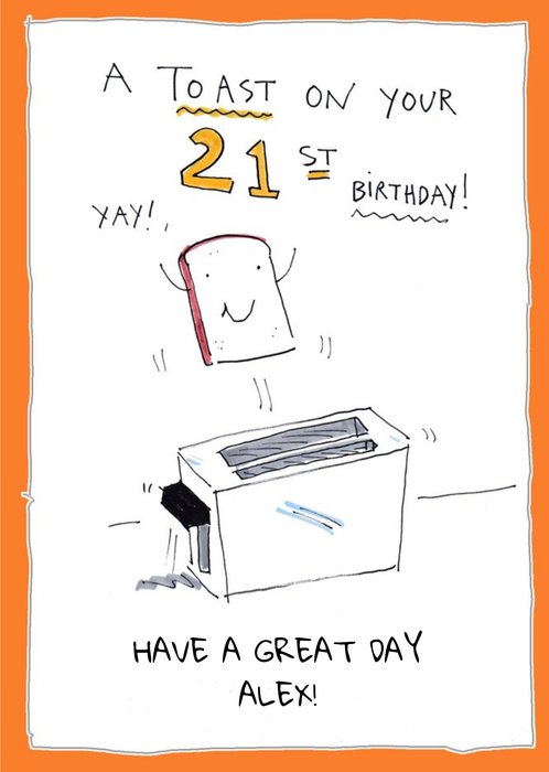 Funny birthday toast friend 21st birthday card