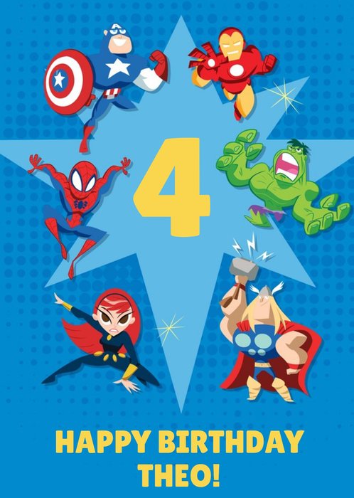 Marvel Comics Characters Happy Birthday Card