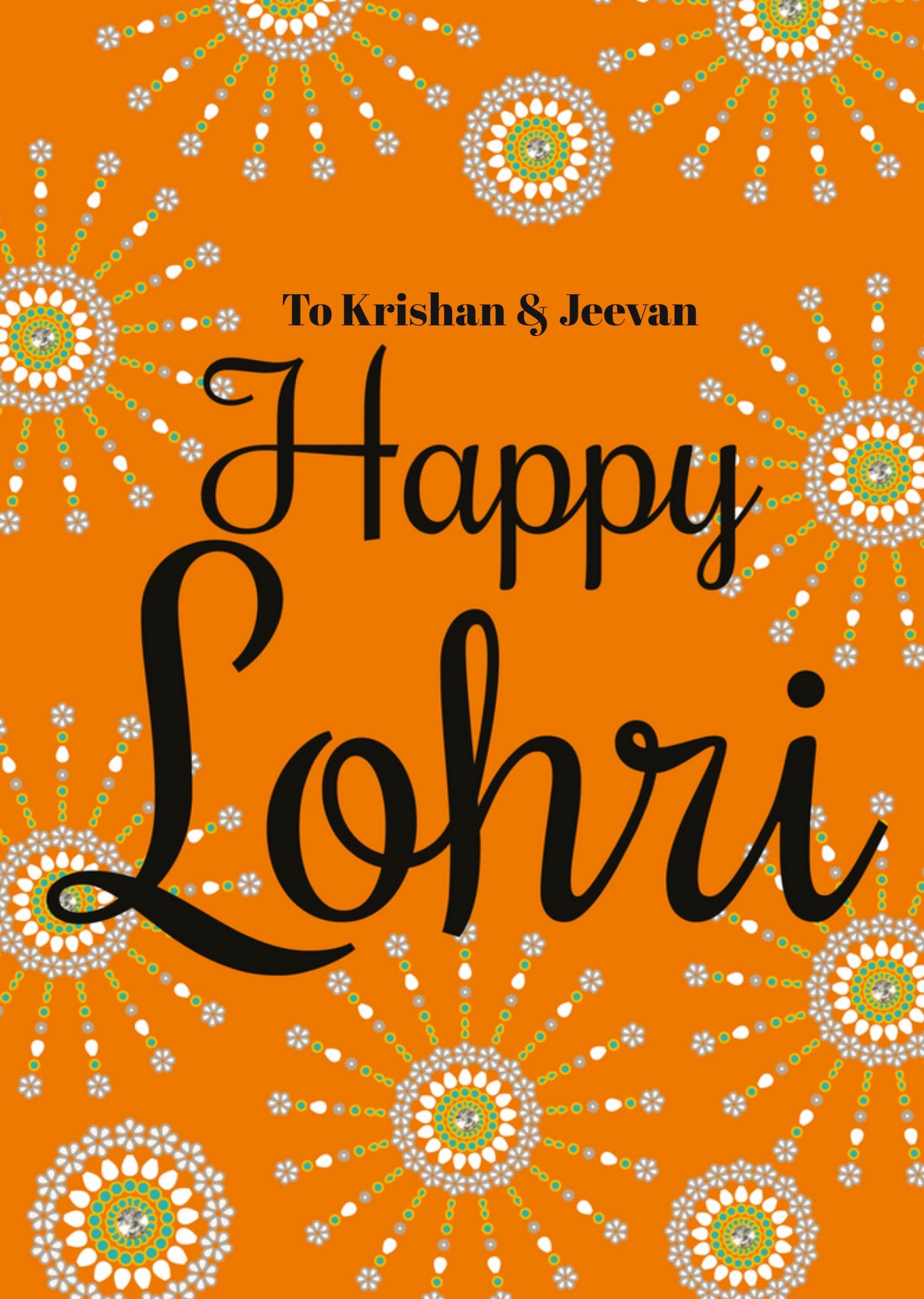 Eastern Print Studio Mandala Happy Lohri Card, Large