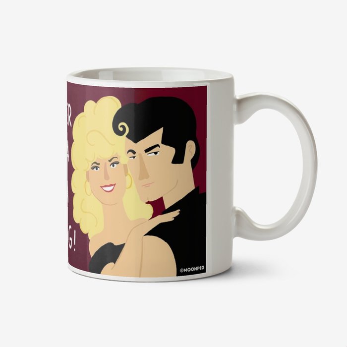 Grease film Anniversary Mug Olivia Newton John and John Travolta