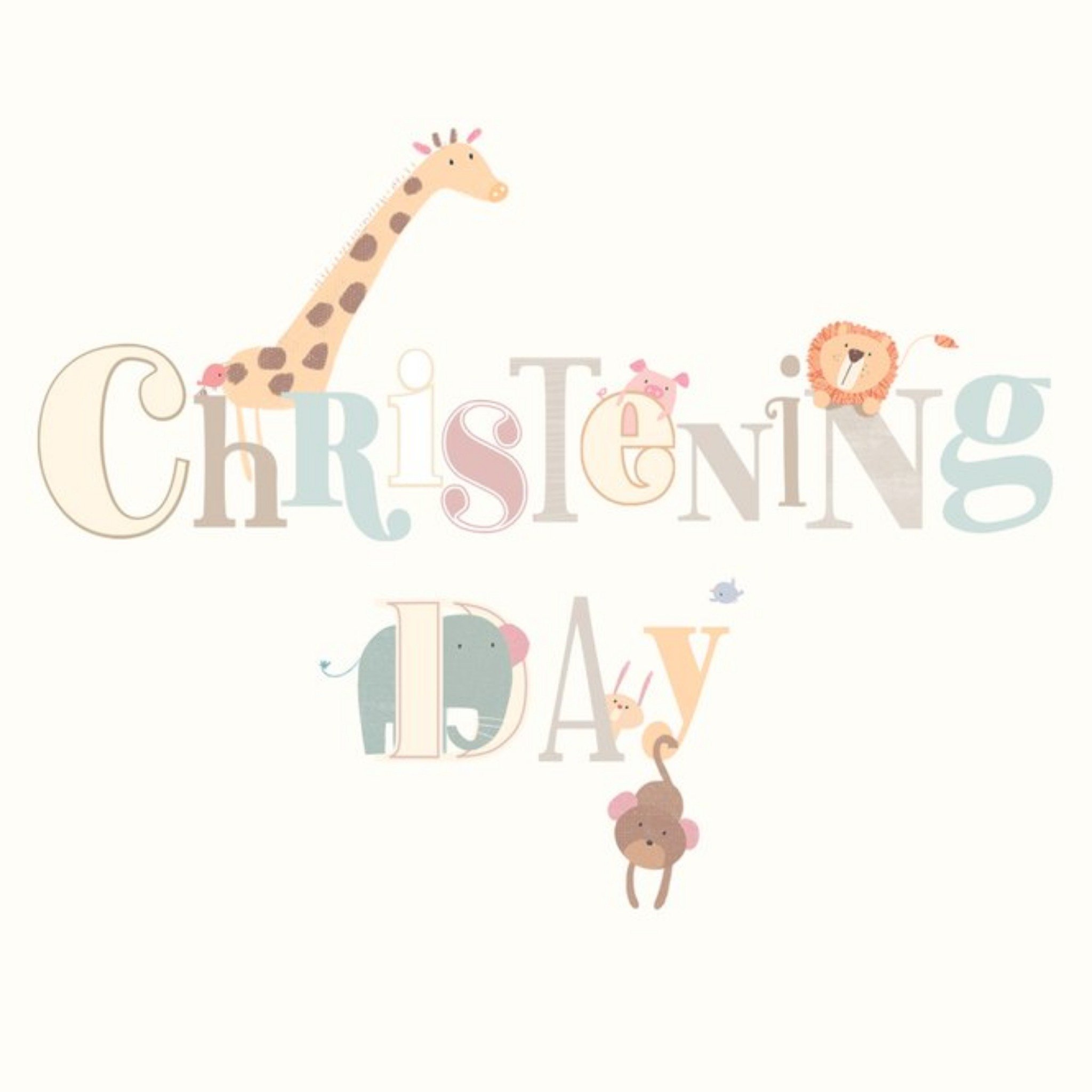 Moonpig Guk Animals Cute Christening Card