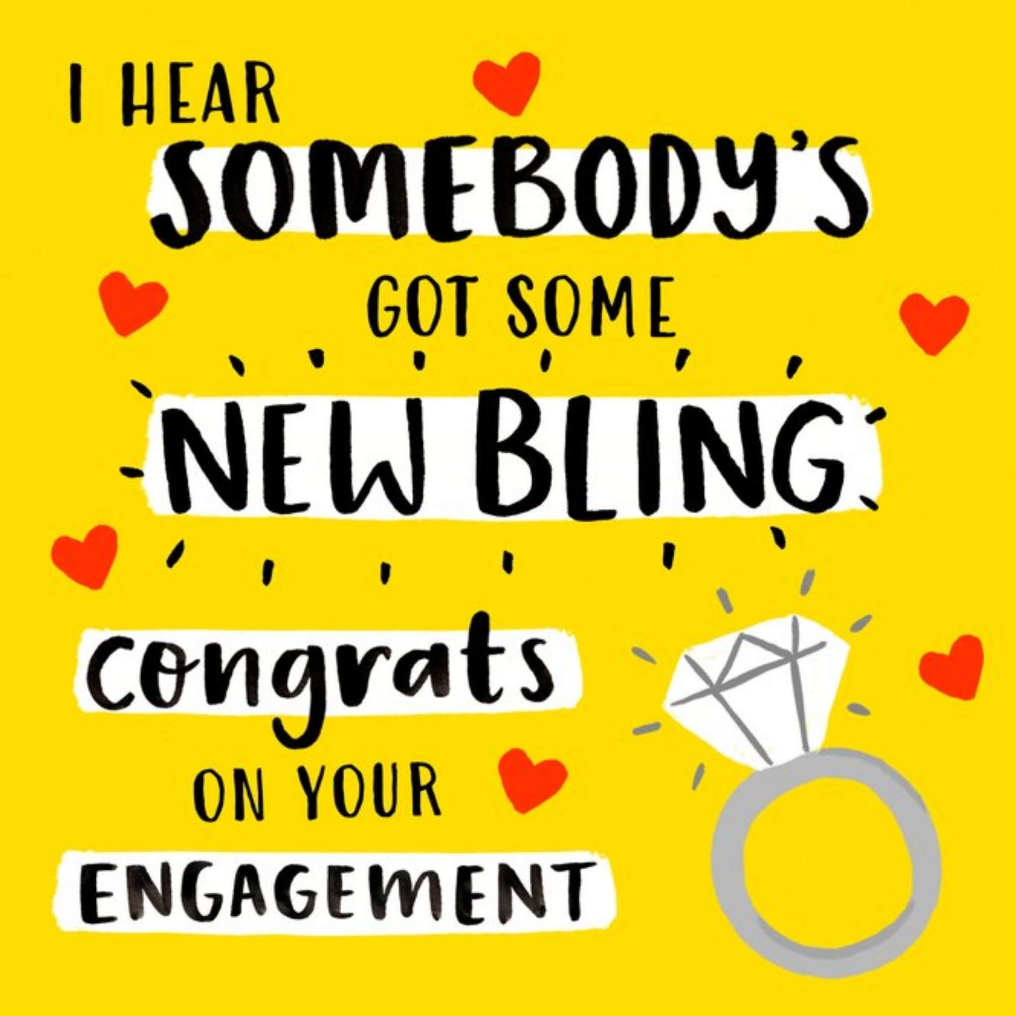 Moonpig Claire Nicholson Hearts Ring Engagement Card