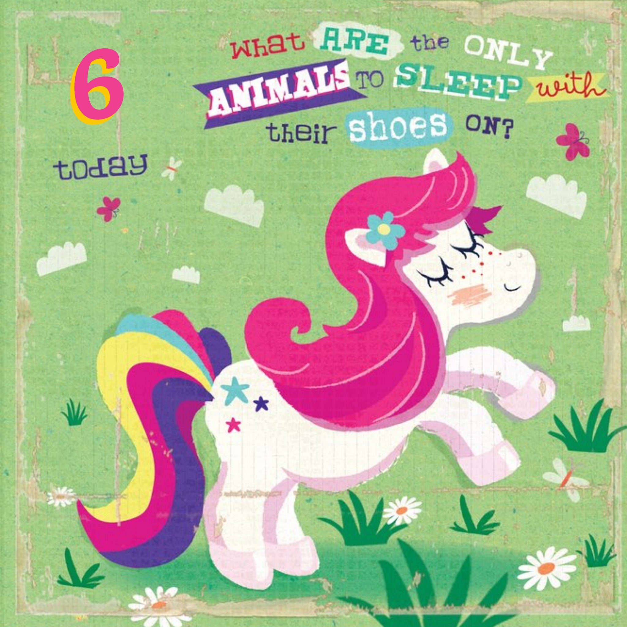 Moonpig the Only Animal To Sleep With their Shoes On Personalised Happy 6th Birthday Card