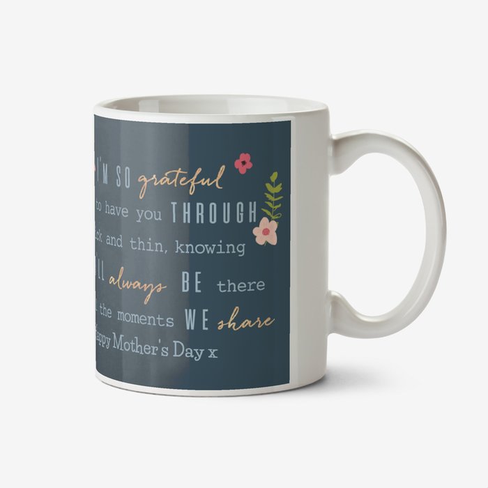 Illustrated Floral Typographic Design Happy Mother's Day Mug