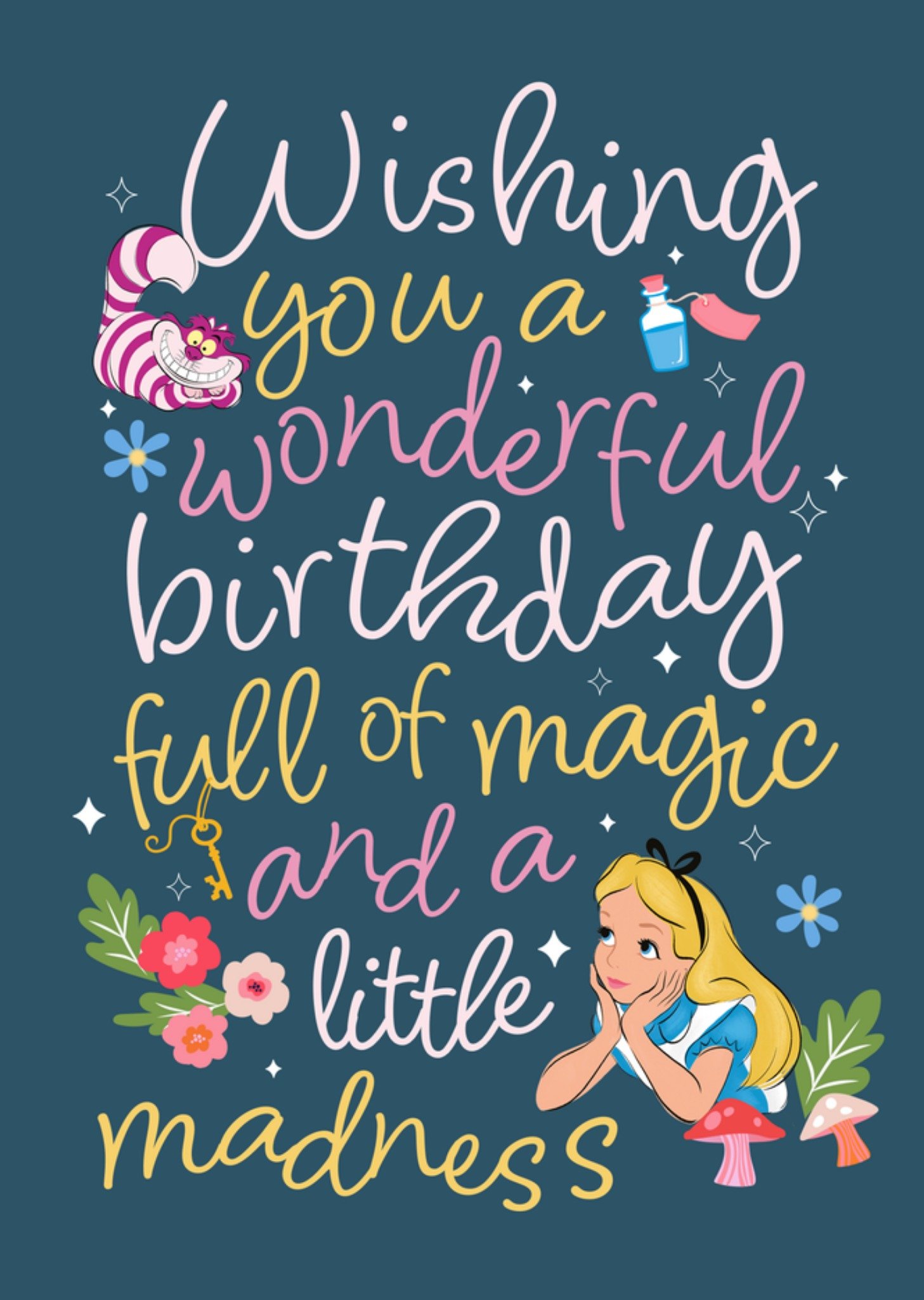 Disney Alice In Wonderland Wishing You A Wonderful Birthday Card