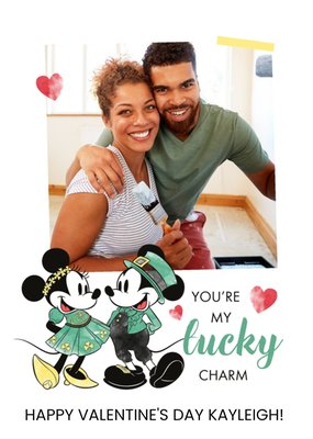 Disney Minnie & Mickey Mouse Valentines Photo Upload Irish Card