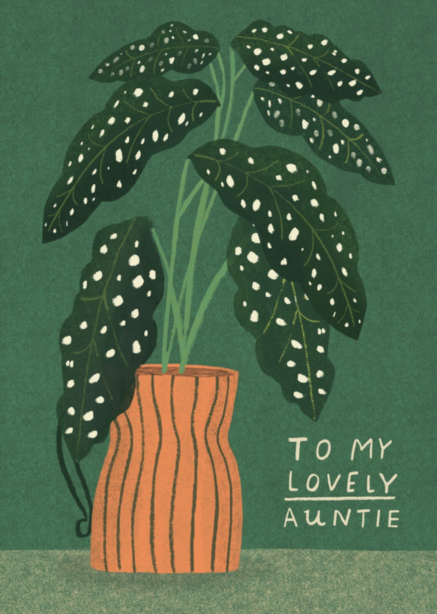 Moonpig Lovely Auntie Illustrated House Plant Birthday Card