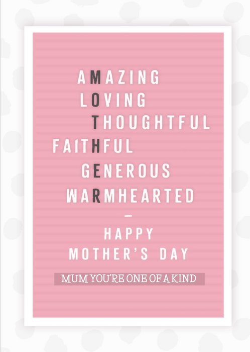 Amazing Loving Thoughtful Faithful Generous Warm Hearted Mother Pin Board Sentimental Mothers Day