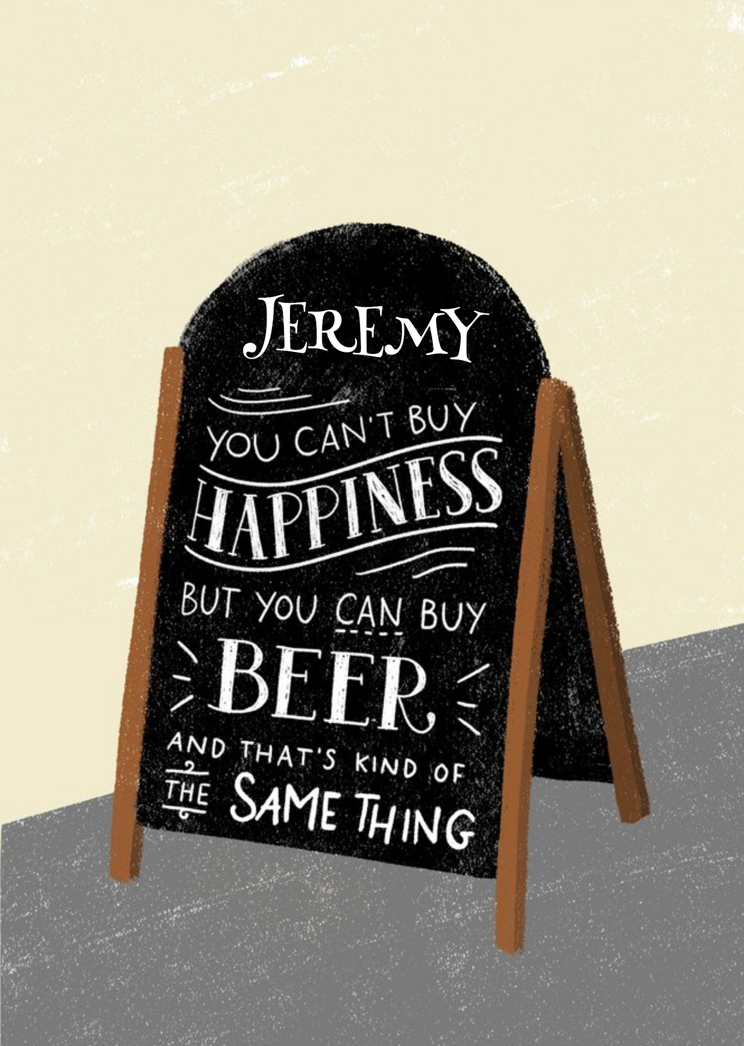 Moonpig Chalk Talk Buy A Beer Personalised Card