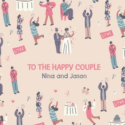 Cute To The Happy Couple Wedding Card