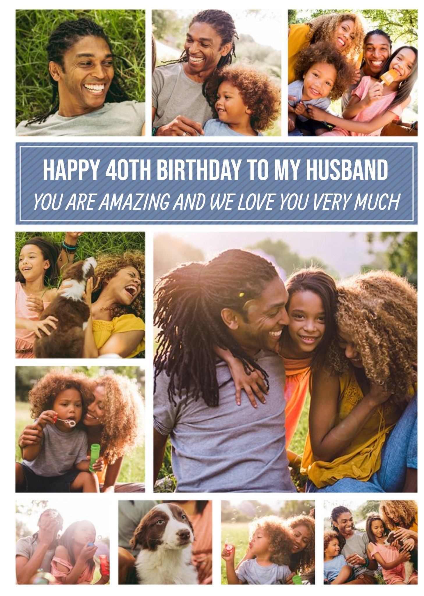 Moonpig Happy 40th To My Husband Multiple Photo Upload Birthday Card