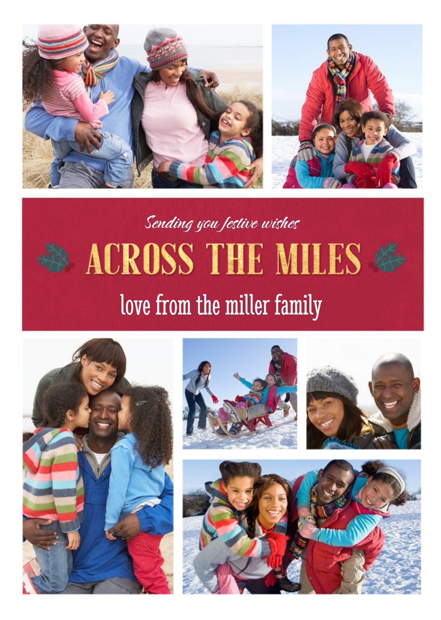 Moonpig Across The Miles Multiple Photo Upload Christmas Card
