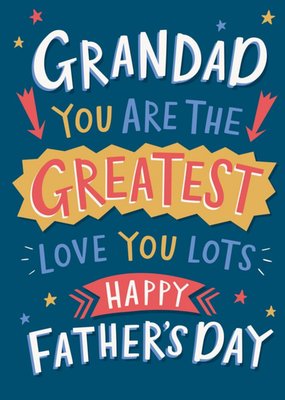 Fun And Colourful Typography On A Blue Background Father's Day Card