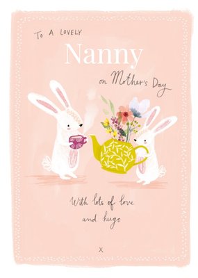 Cute Bunny To A Lovely Nanny Mother's Day Card