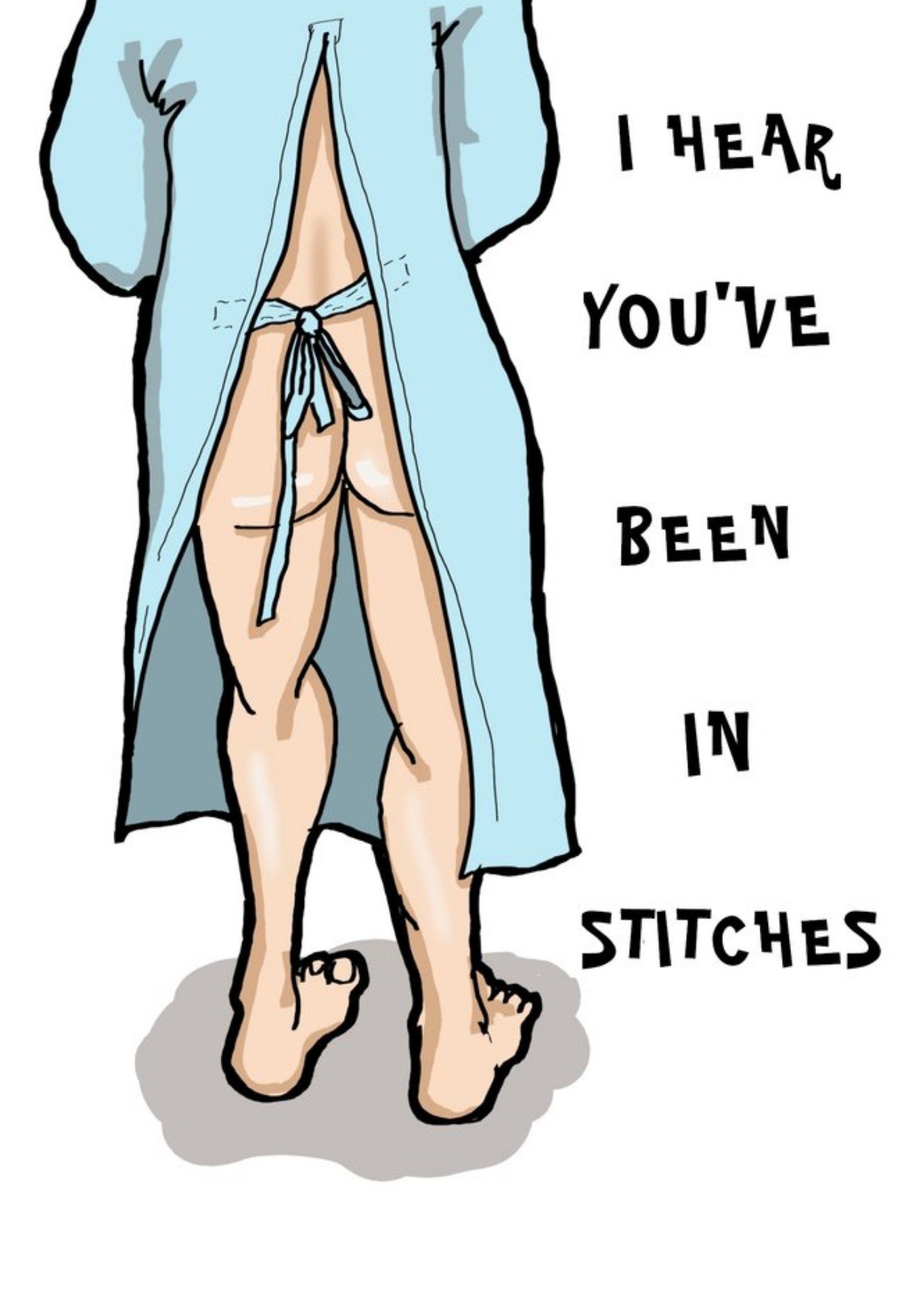 Friends Karen Flanart Illustration Irish Stitches Operation Funny Card