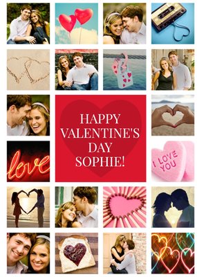 Photo Grid Personalised Happy Valentines Day Card