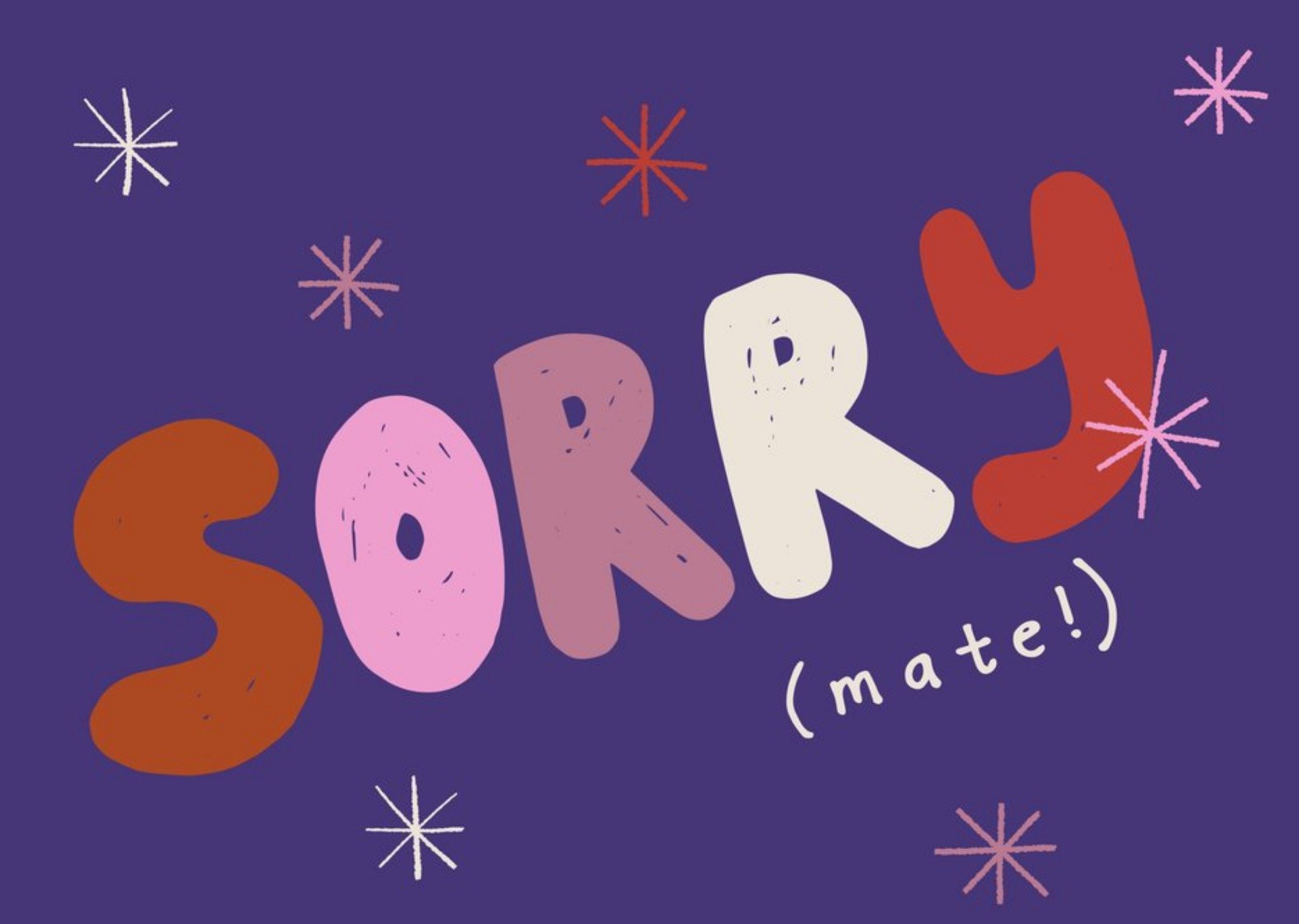 Moonpig Beck Ng Colourful Lettering Hand Drawn Sorry Friend Card
