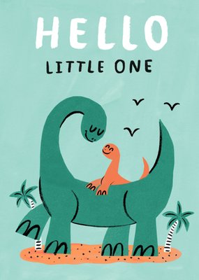 Hello Little One Dinosaur Illustrated New Baby Card