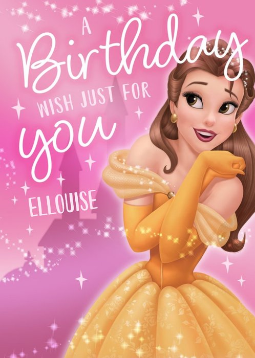 Disney Princess A Birthday Wish Just For You Belle Illustrated Card