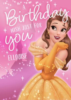 Disney Princess A Birthday Wish Just For You Belle Illustrated Card