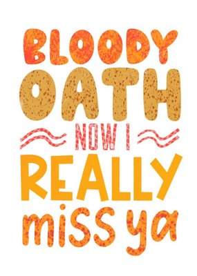 Bubbly And Colourful Typography On A White Background Missing You Postcard