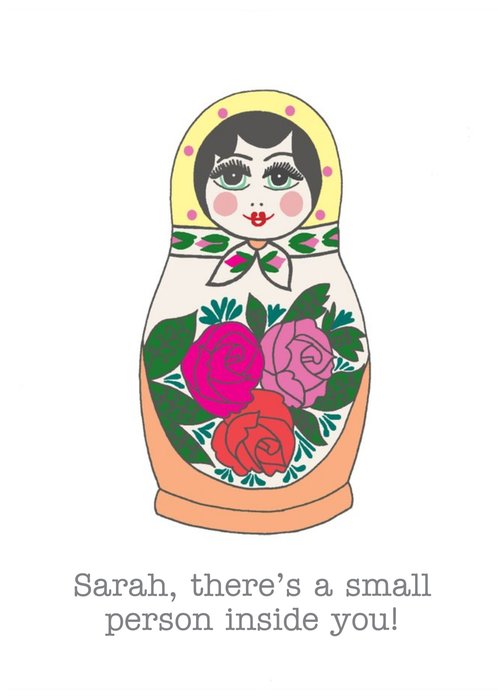 Doll Illustration Personalised Pregnancy Card